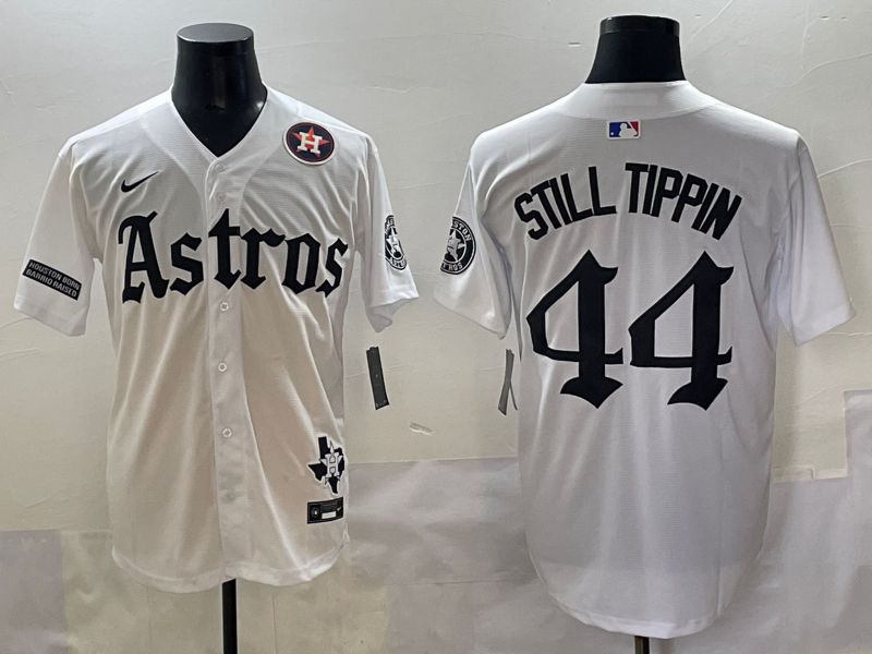 Men 2025 Houston Astros #44 Still Tippin White Five generations Joint Name Nike MLB Jersey style 13
